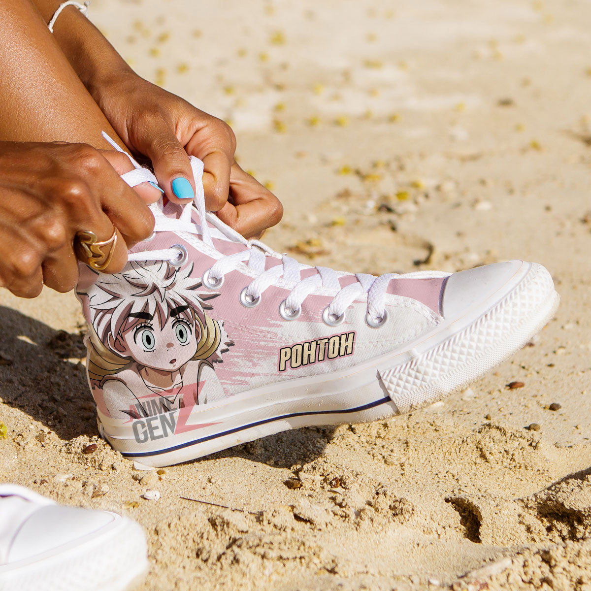 Hunter x Hunter Komugi High Top Shoes Custom Anime Shoes