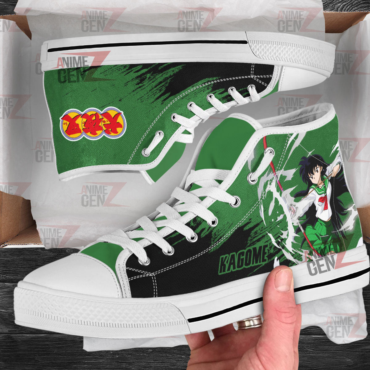 Inuyasha Higurashi Kagome High Top Shoes Custom Anime Shoes