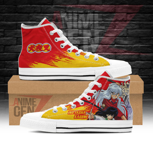 Inuyasha Kagome And Inuyasha High Top Shoes Custom Anime Shoes