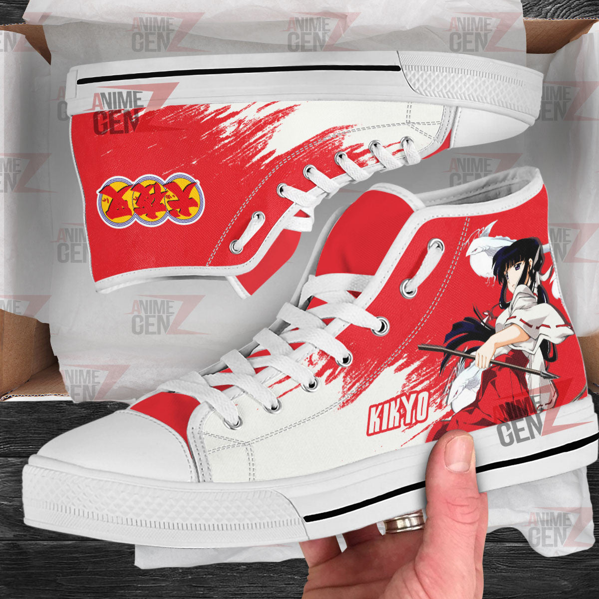 Inuyasha Kikyo High Top Shoes Custom Anime Shoes