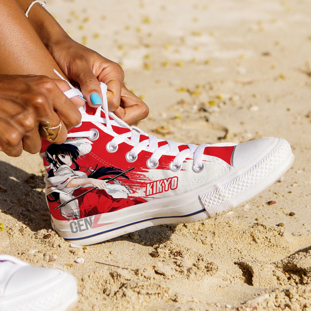 Inuyasha Kikyo High Top Shoes Custom Anime Shoes