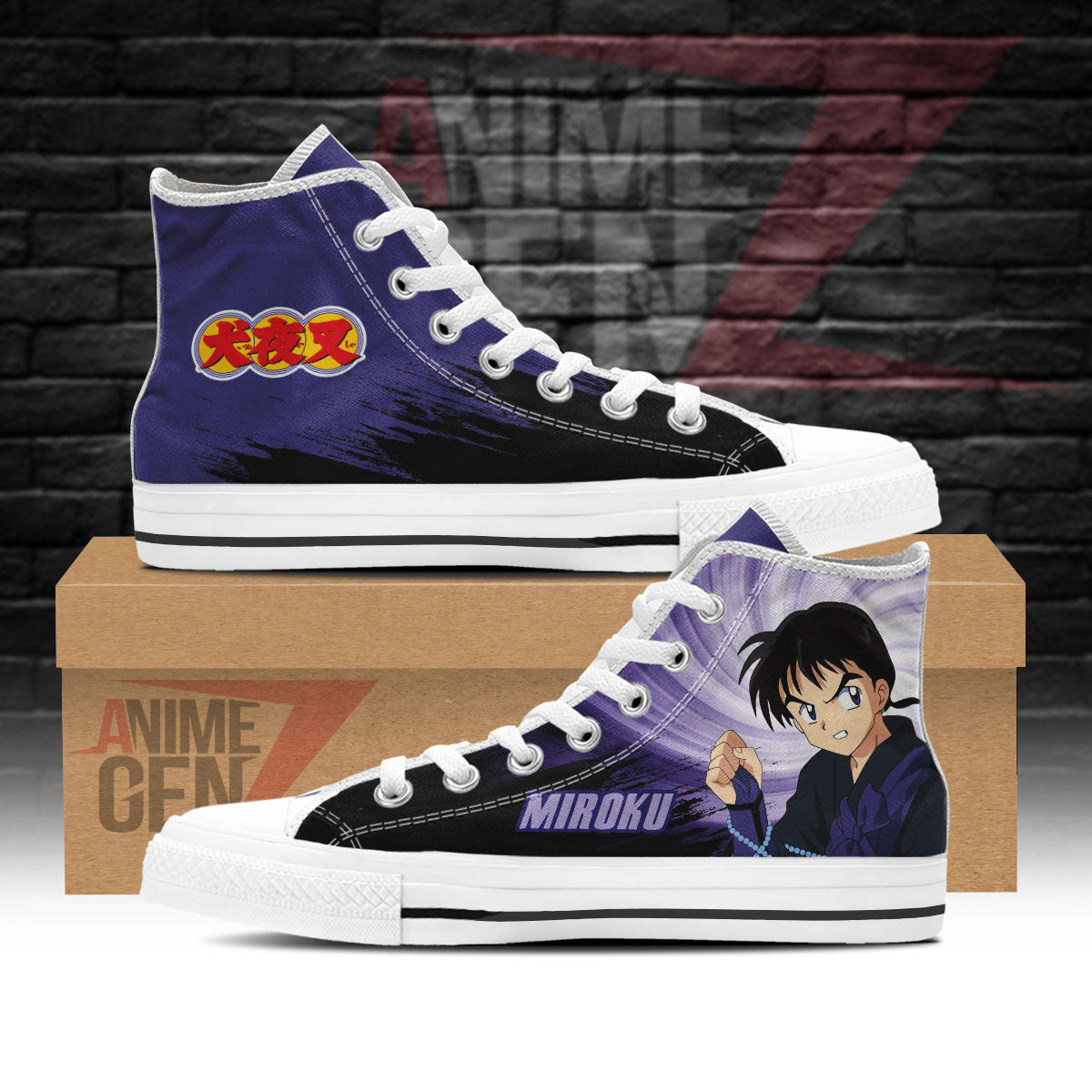 Inuyasha Miroku High Top Shoes Custom Anime Shoes