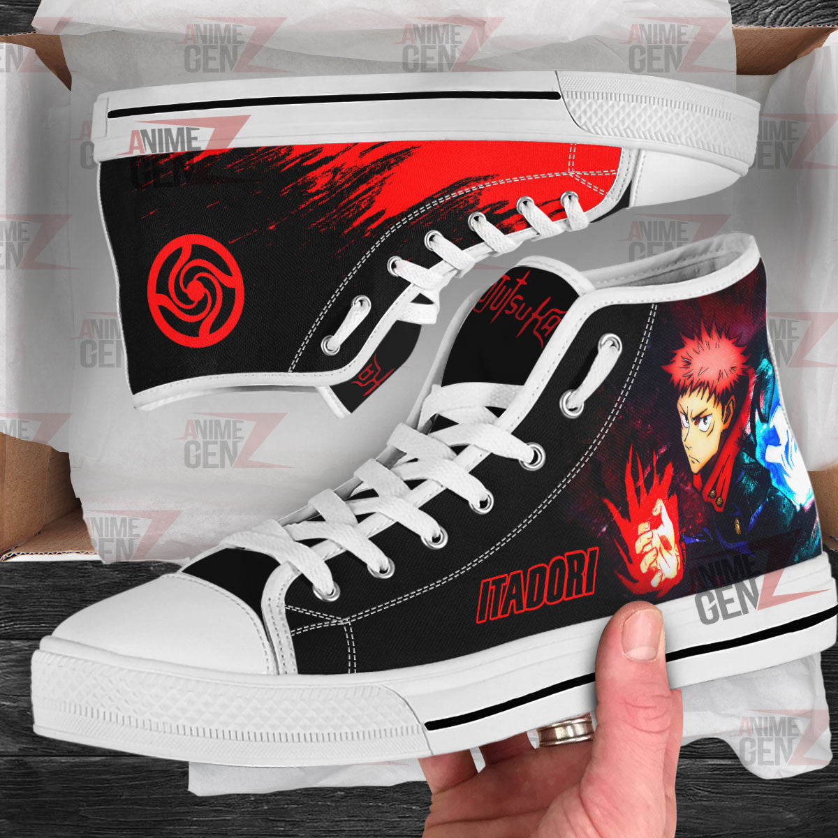 Jujutsu Kaisen Yuji Itadori High Top Shoes Custom Anime Sneakers