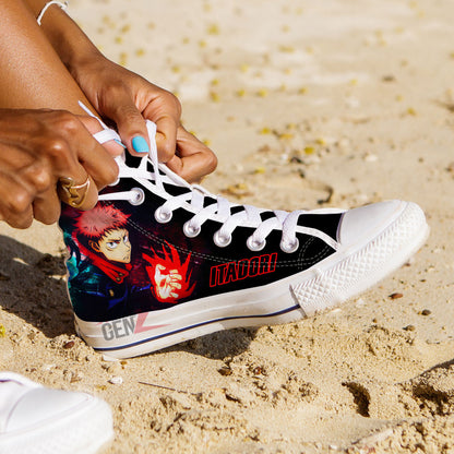 Jujutsu Kaisen Yuji Itadori High Top Shoes Custom Anime Sneakers