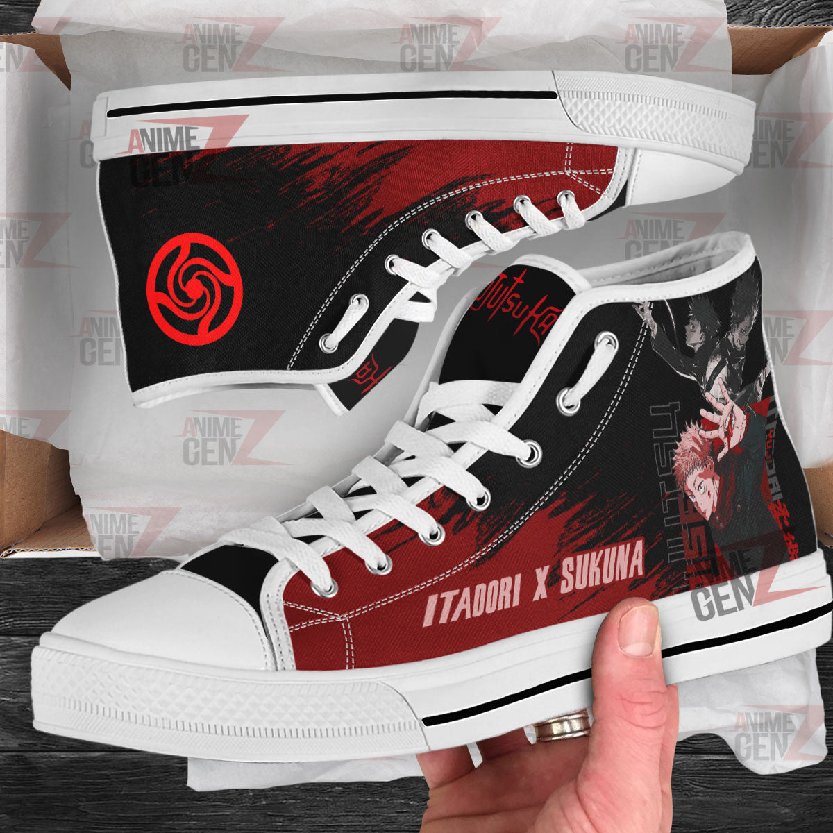 Jujutsu Kaisen Yuji Itadori Sukuna High Top Shoes Custom Anime Sneakers