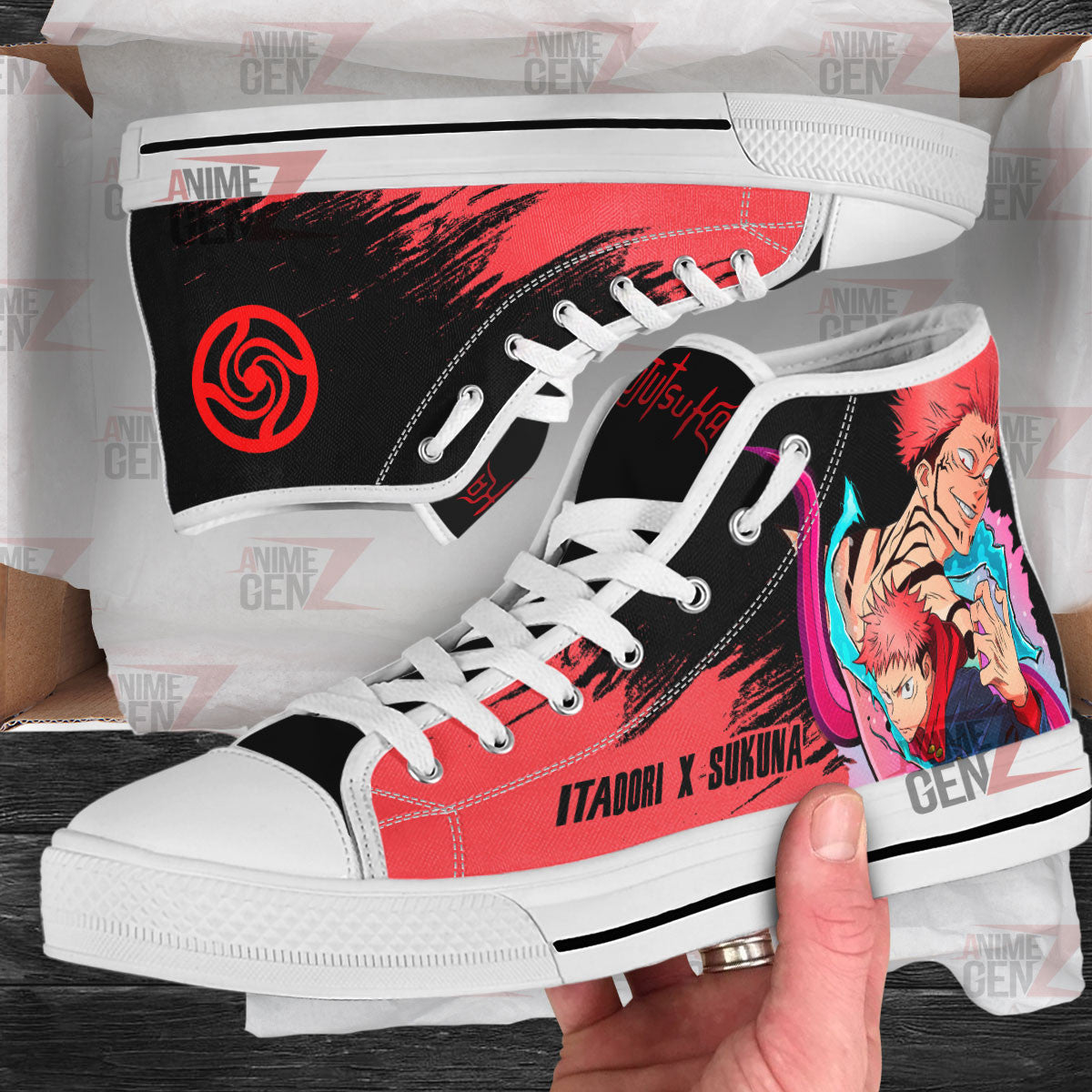 Jujutsu Kaisen Yuji Itadori Sukuna High Top Shoes Custom Anime Sneakers