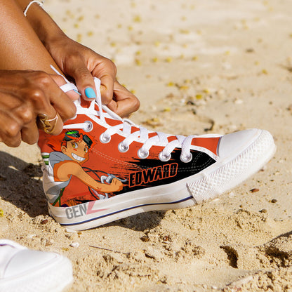 Cowboy Bebop Edward Wong High Top Shoes Custom Anime Sneakers