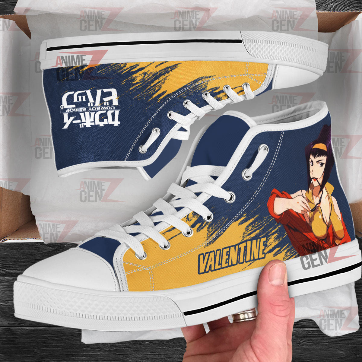 Cowboy Bebop Faye Valentine High Top Shoes Custom Anime Sneakers