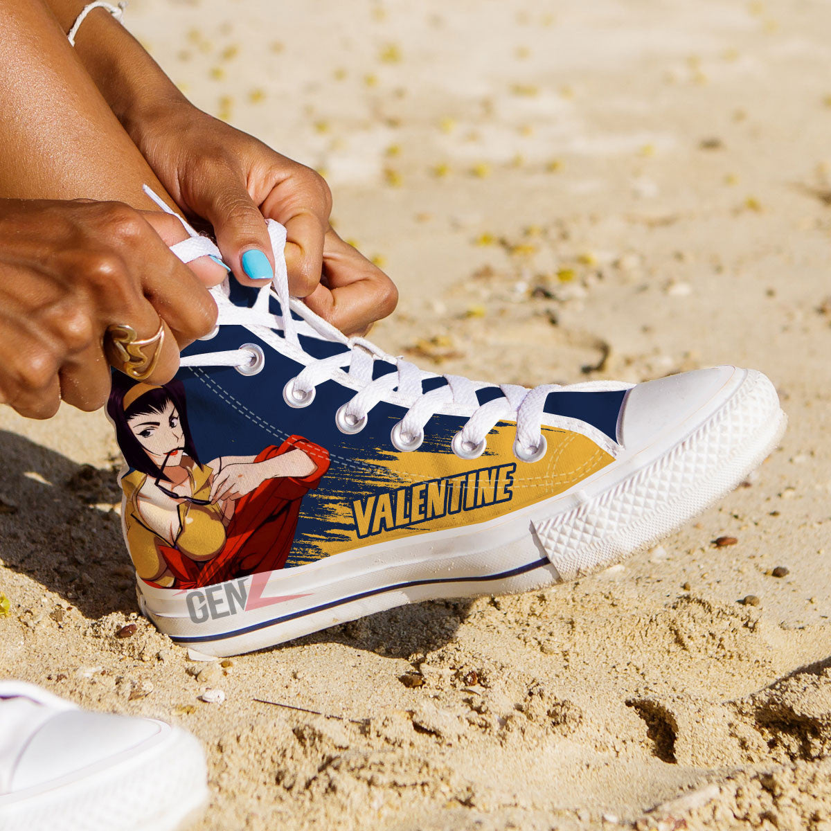 Cowboy Bebop Faye Valentine High Top Shoes Custom Anime Sneakers