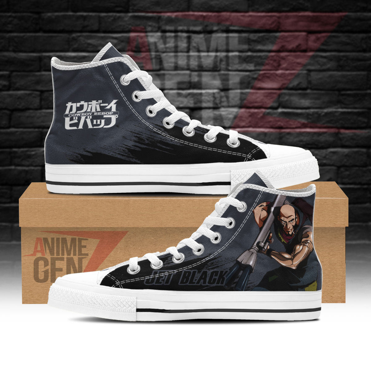 Cowboy Bebop Jet Black High Top Shoes Custom Anime Sneakers