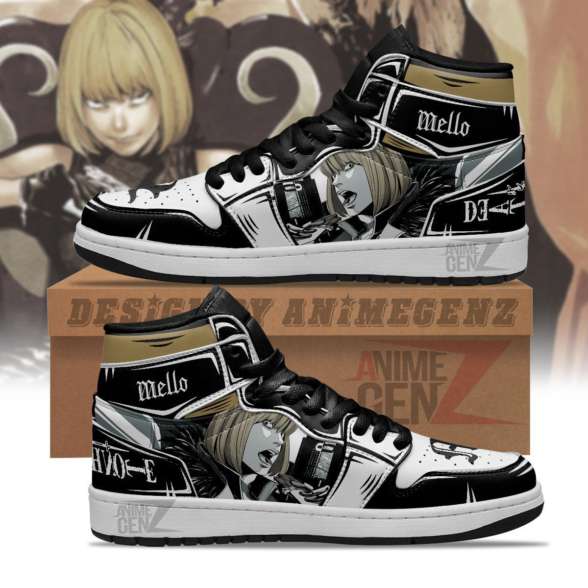 JD Sneakers Death Note Mello Custom Anime Shoes