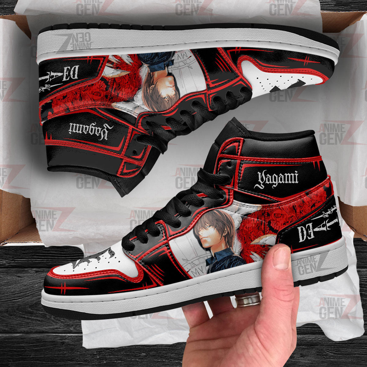 JD Sneakers Death Note Yagami Light Custom Anime Shoes