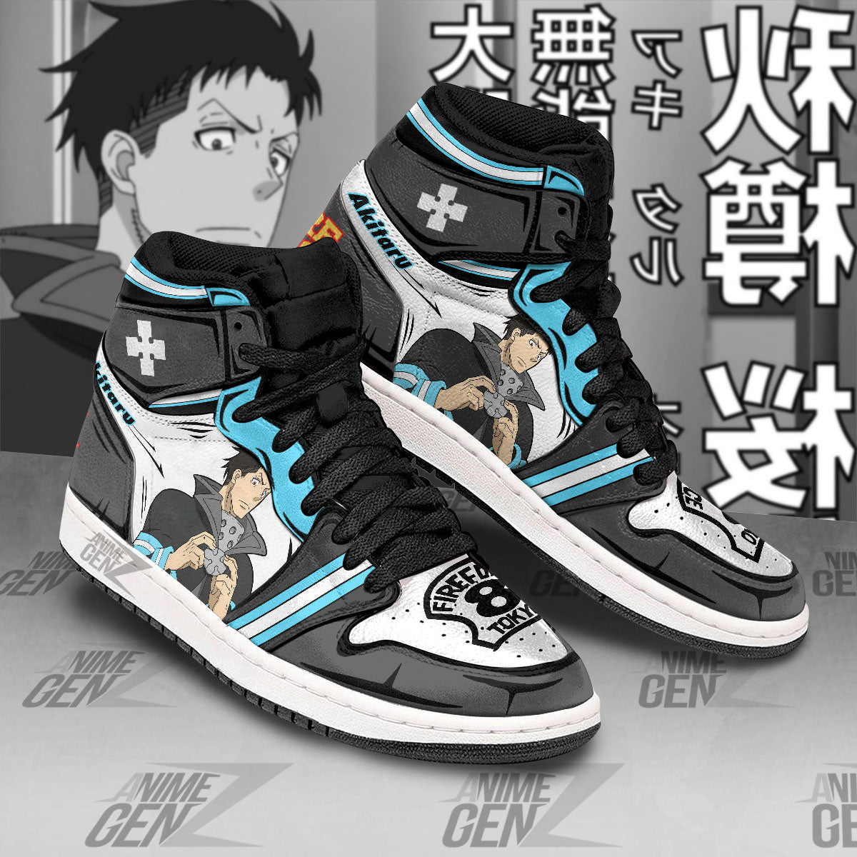 JD Sneakers Fire Force Akitaru Obi Custom Anime Shoes