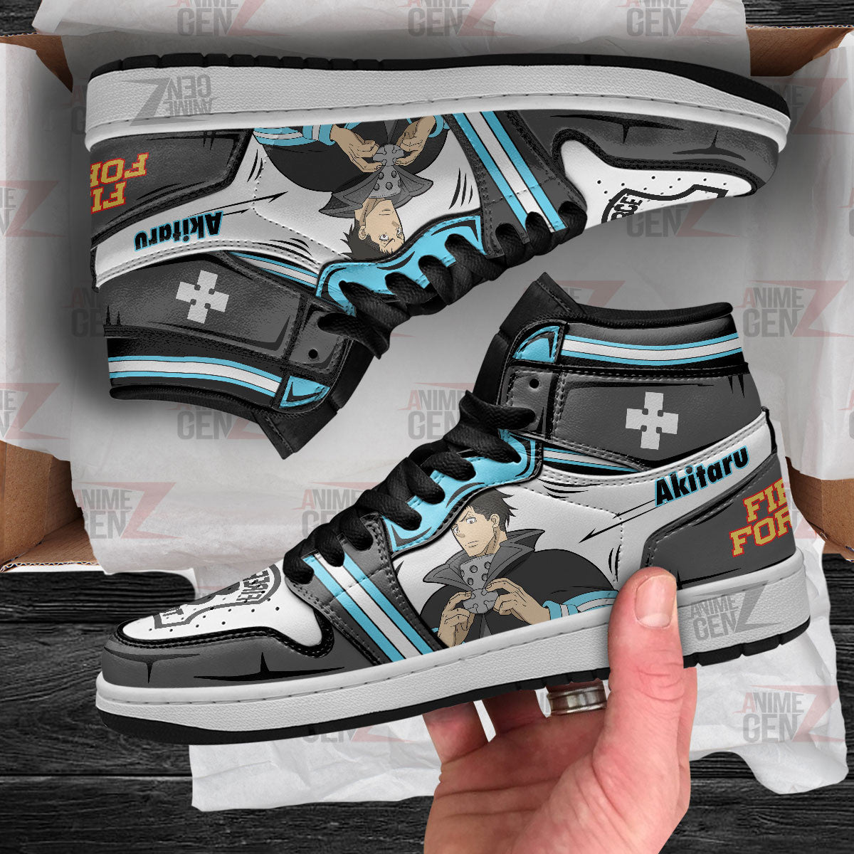 JD Sneakers Fire Force Akitaru Obi Custom Anime Shoes