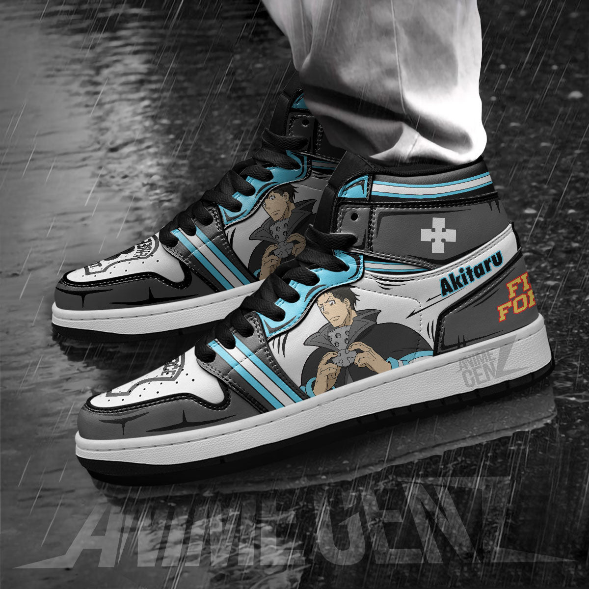 JD Sneakers Fire Force Akitaru Obi Custom Anime Shoes