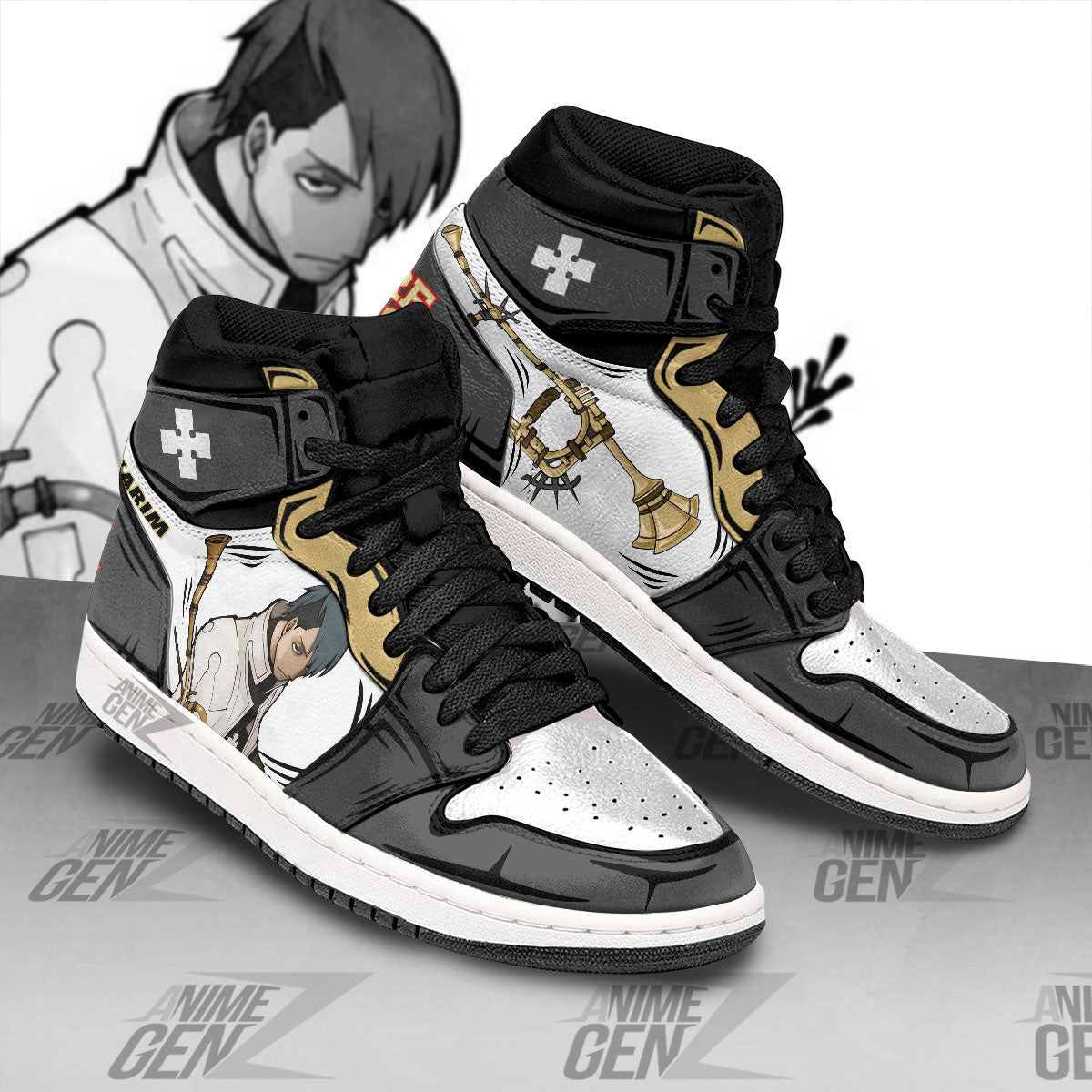 JD Sneakers Fire Force Karim Fulham Custom Anime Shoes