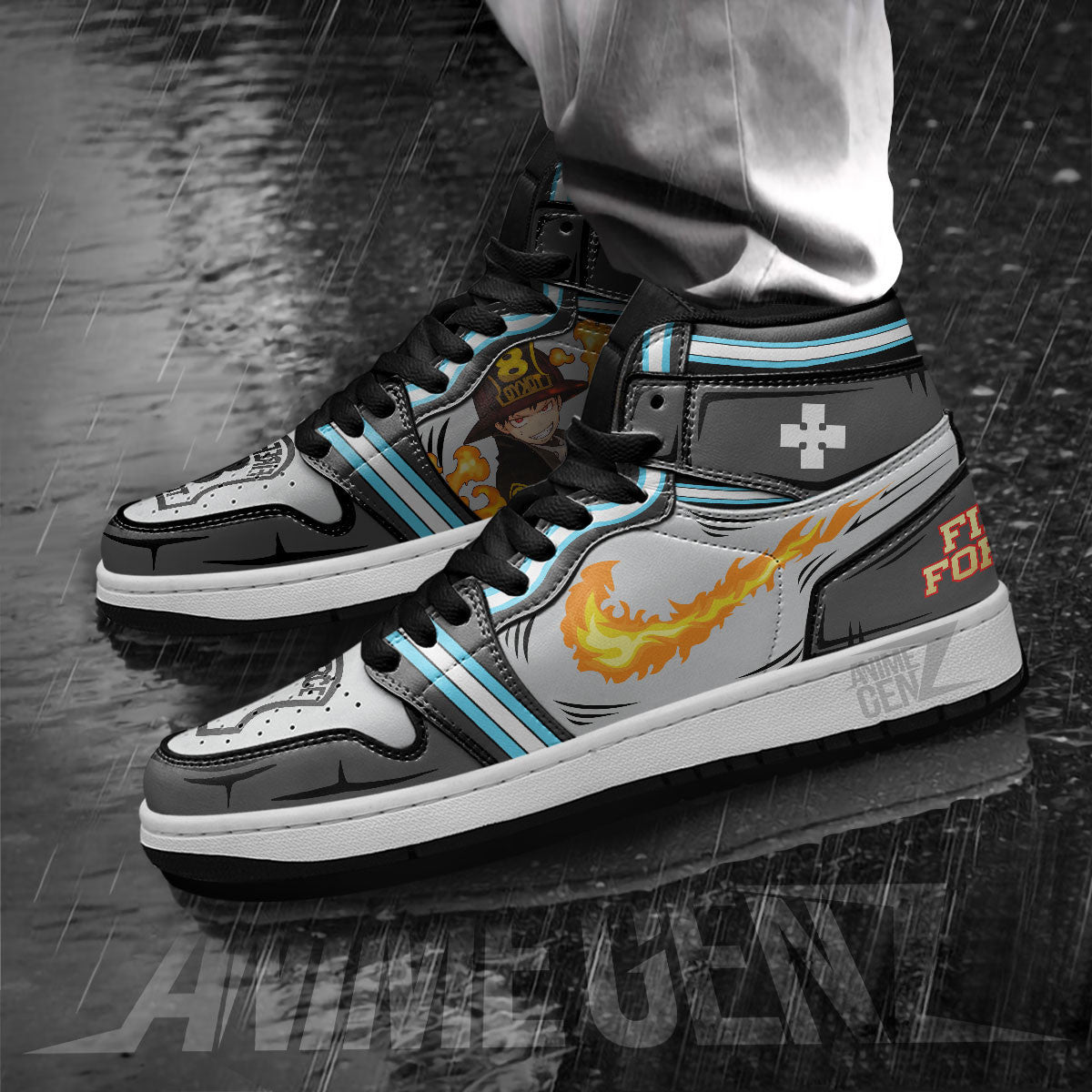 JD Sneakers Fire Force Shinra Kusakabe Custom Anime Shoes
