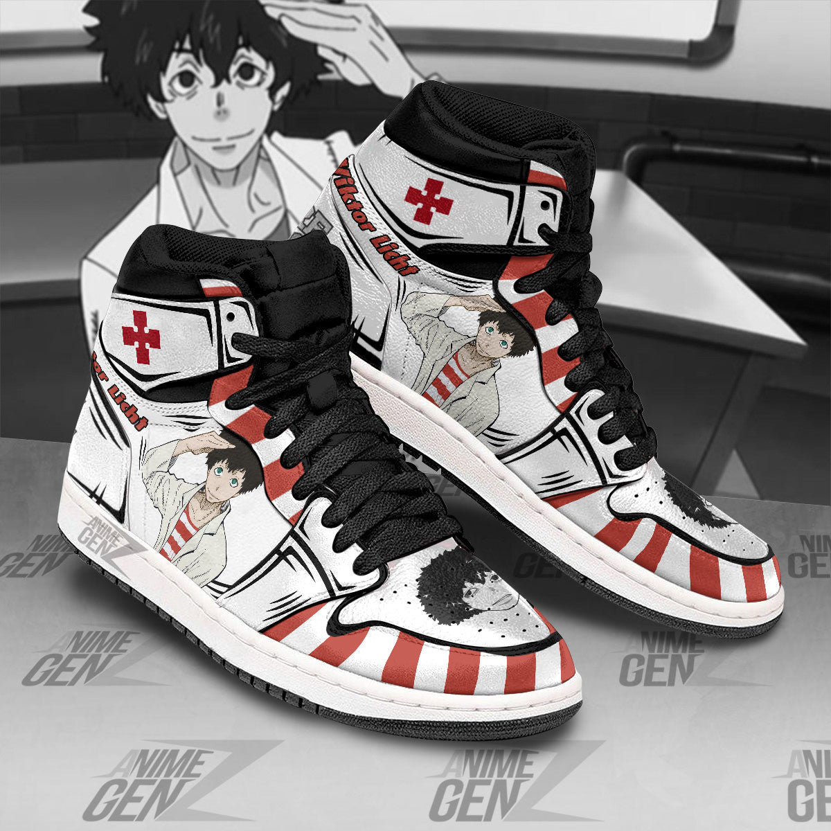 JD Sneakers Fire Force Viktor Licht Custom Anime Shoes