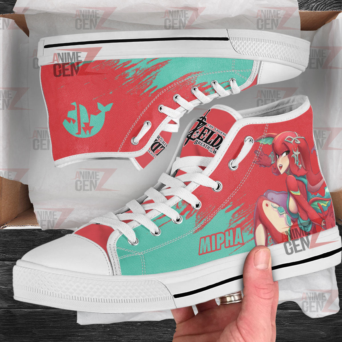 Legend Of Zelda Mipha High Top Shoes Custom Anime Shoes