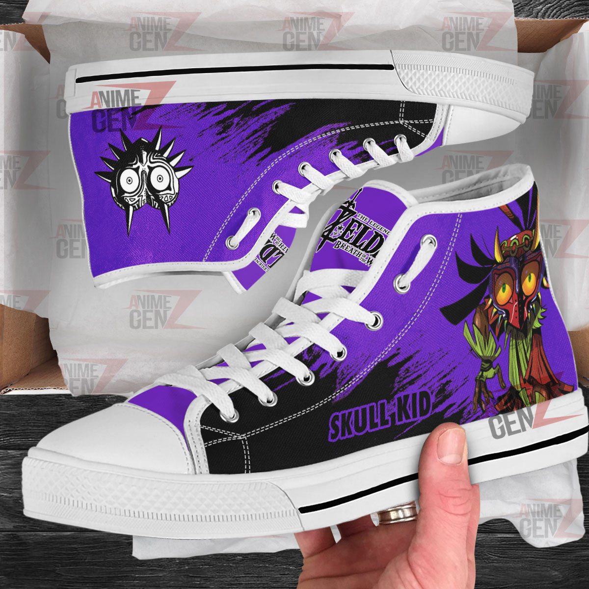 Legend Of Zelda Skull Kid High Top Shoes Custom Anime Shoes