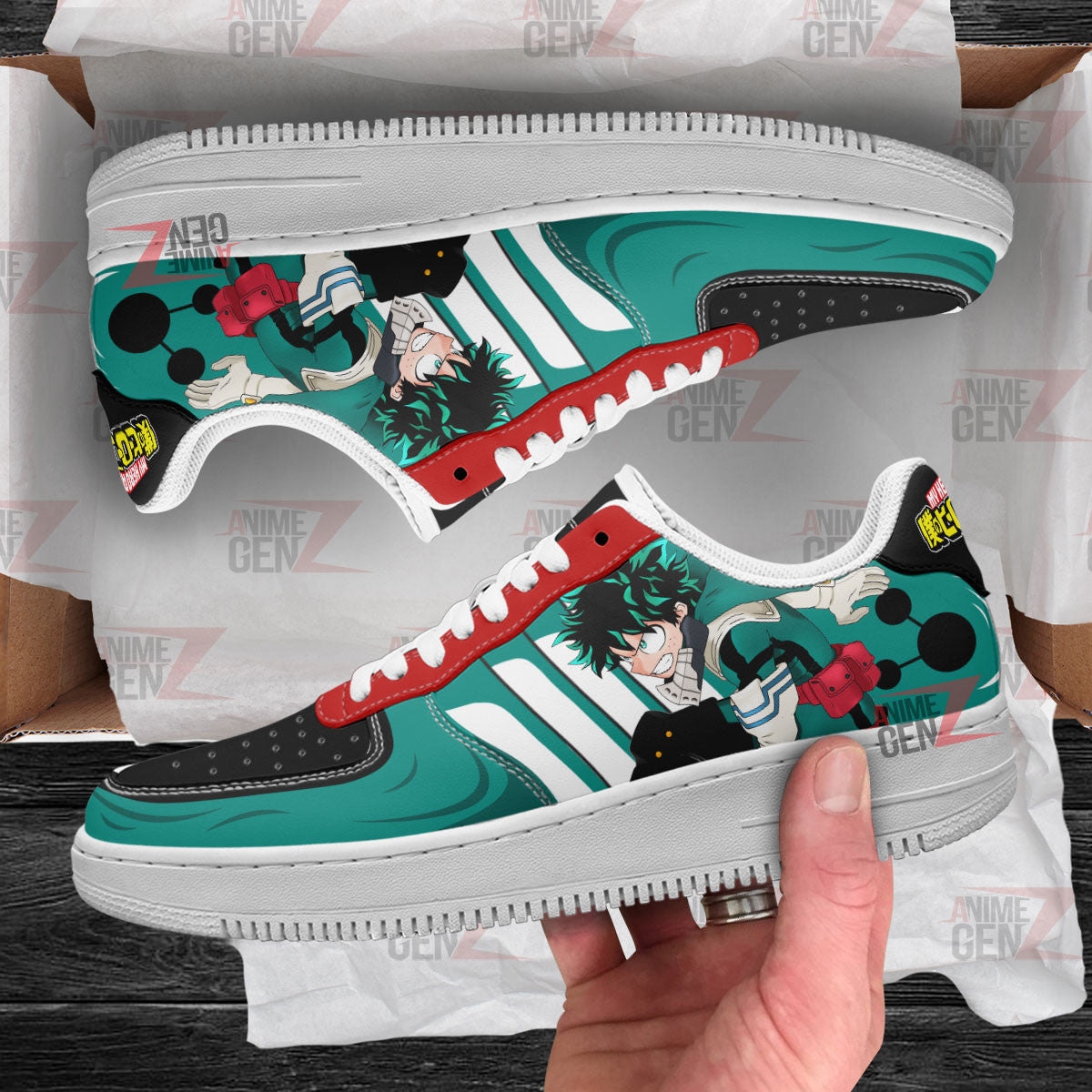 BNHA Midoriya Izuku Deku Air Sneakers Custom Anime Shoes