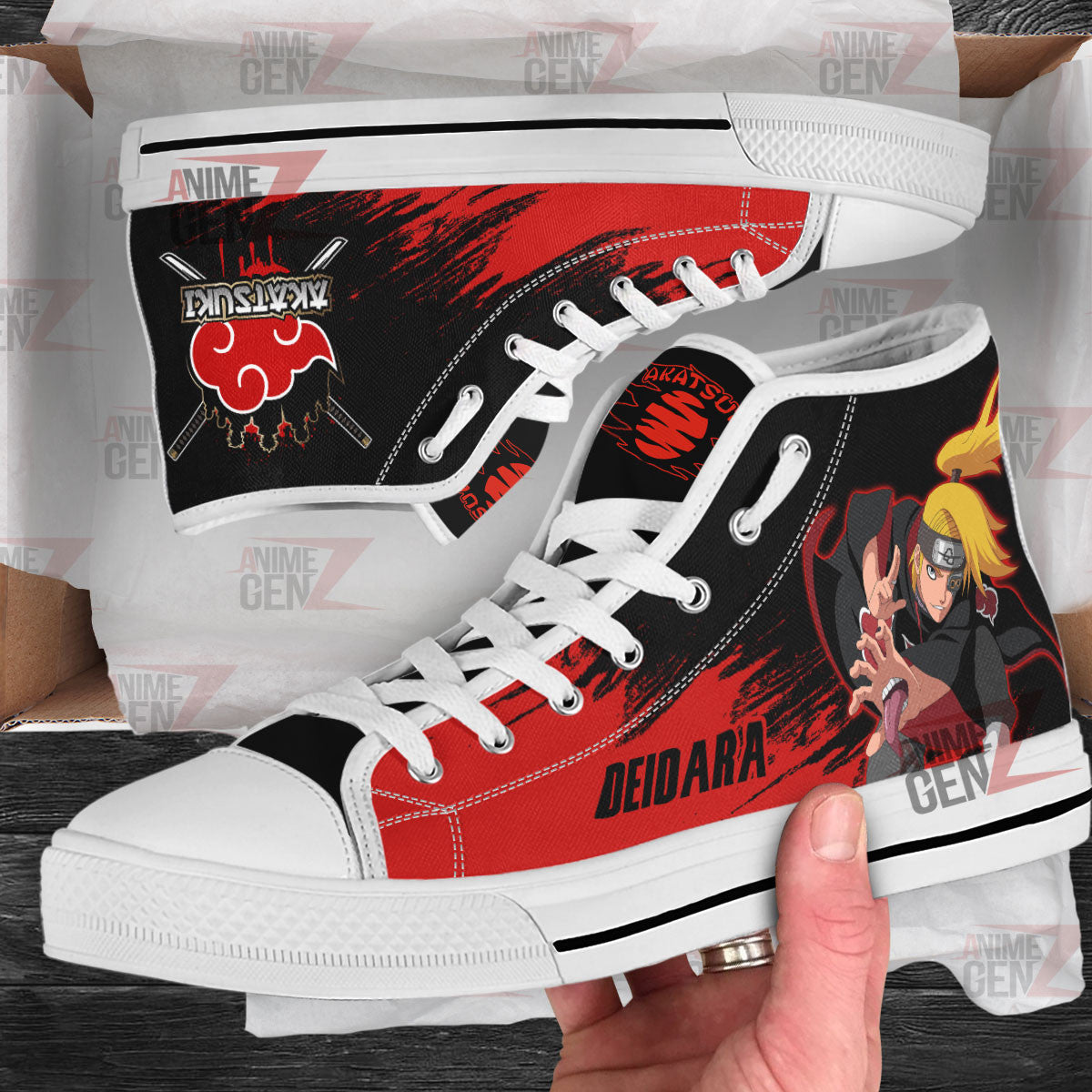 Aktasuki Deidara High Top Shoes Custom Anime Sneakers