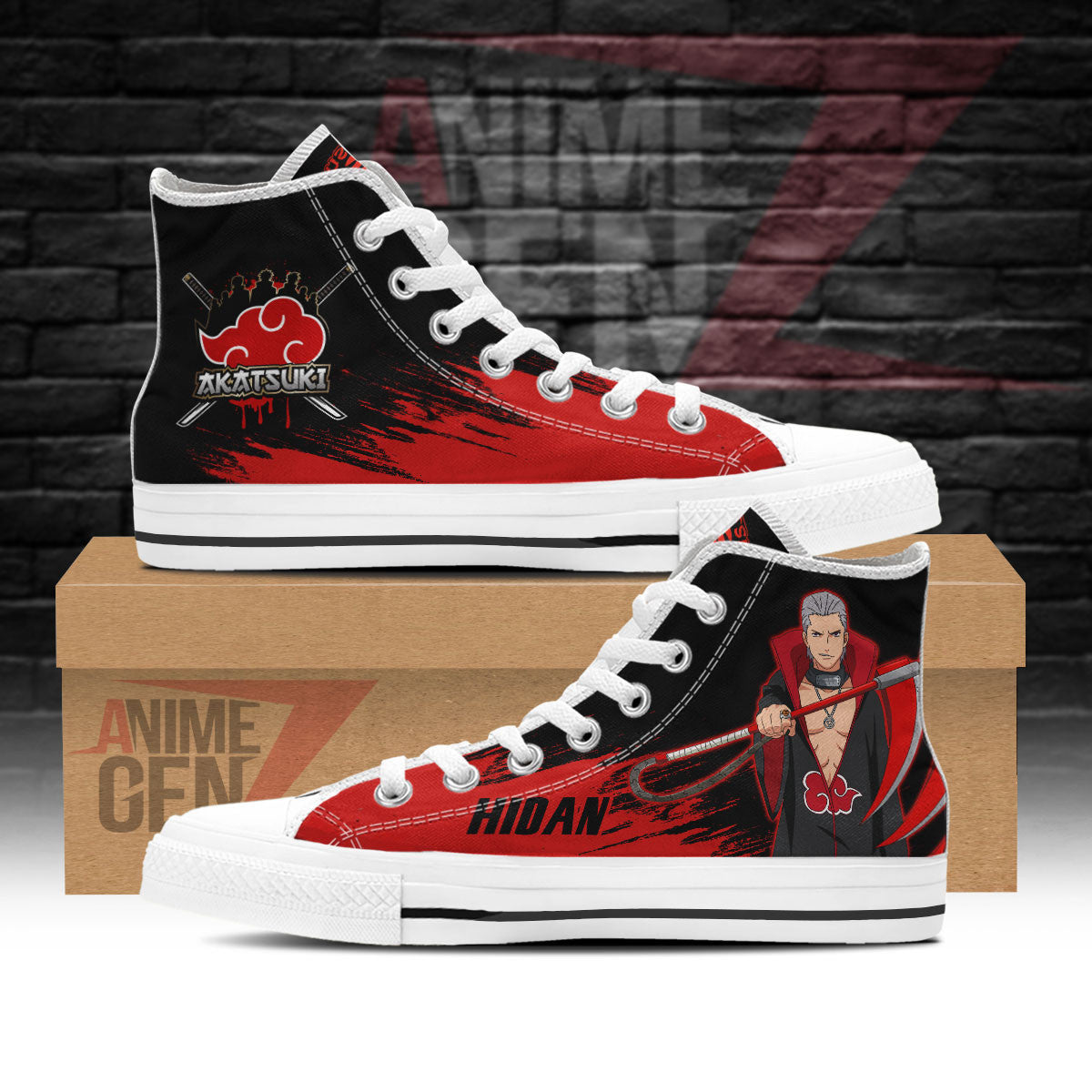 Aktasuki Hidan High Top Shoes Custom Anime Sneakers