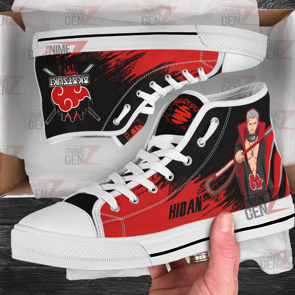 Aktasuki Hidan High Top Shoes Custom Anime Sneakers