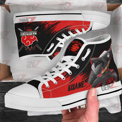 Aktasuki Kisame High Top Shoes Custom Anime Sneakers