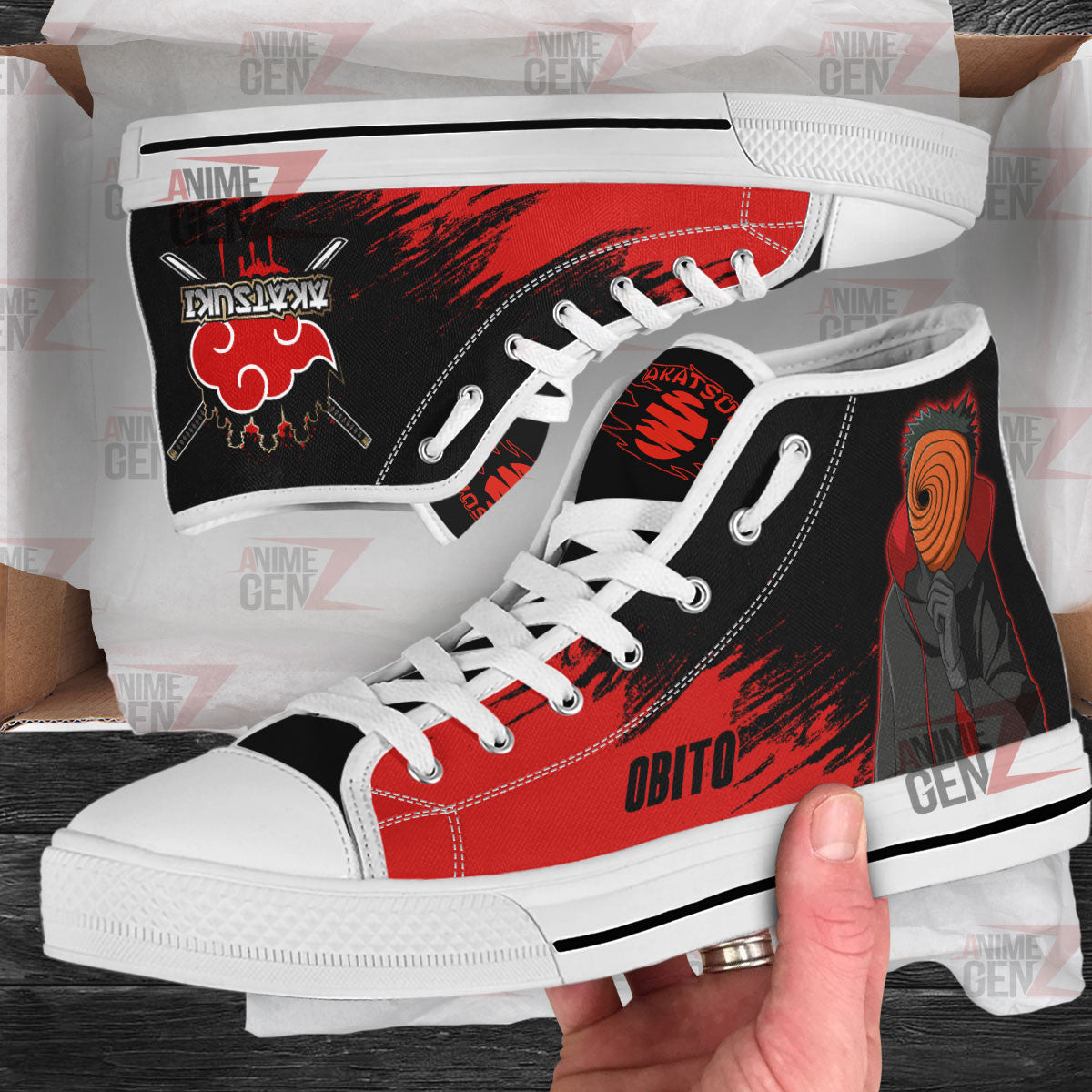 Aktasuki Obito High Top Shoes Custom Anime Sneakers