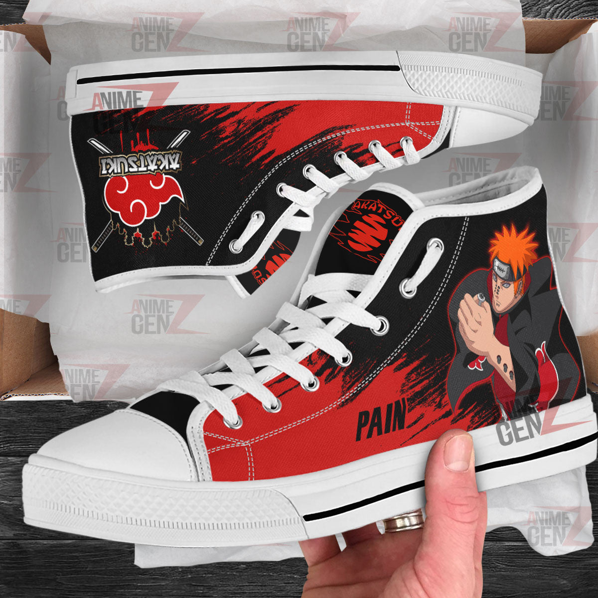 Aktasuki Pain High Top Shoes Custom Anime Sneakers