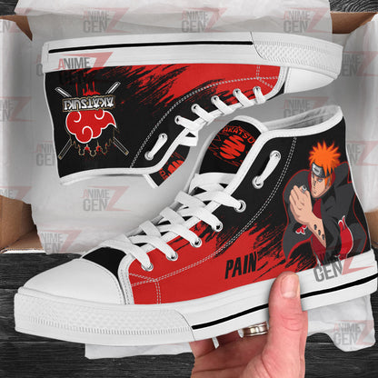 Aktasuki Pain High Top Shoes Custom Anime Sneakers