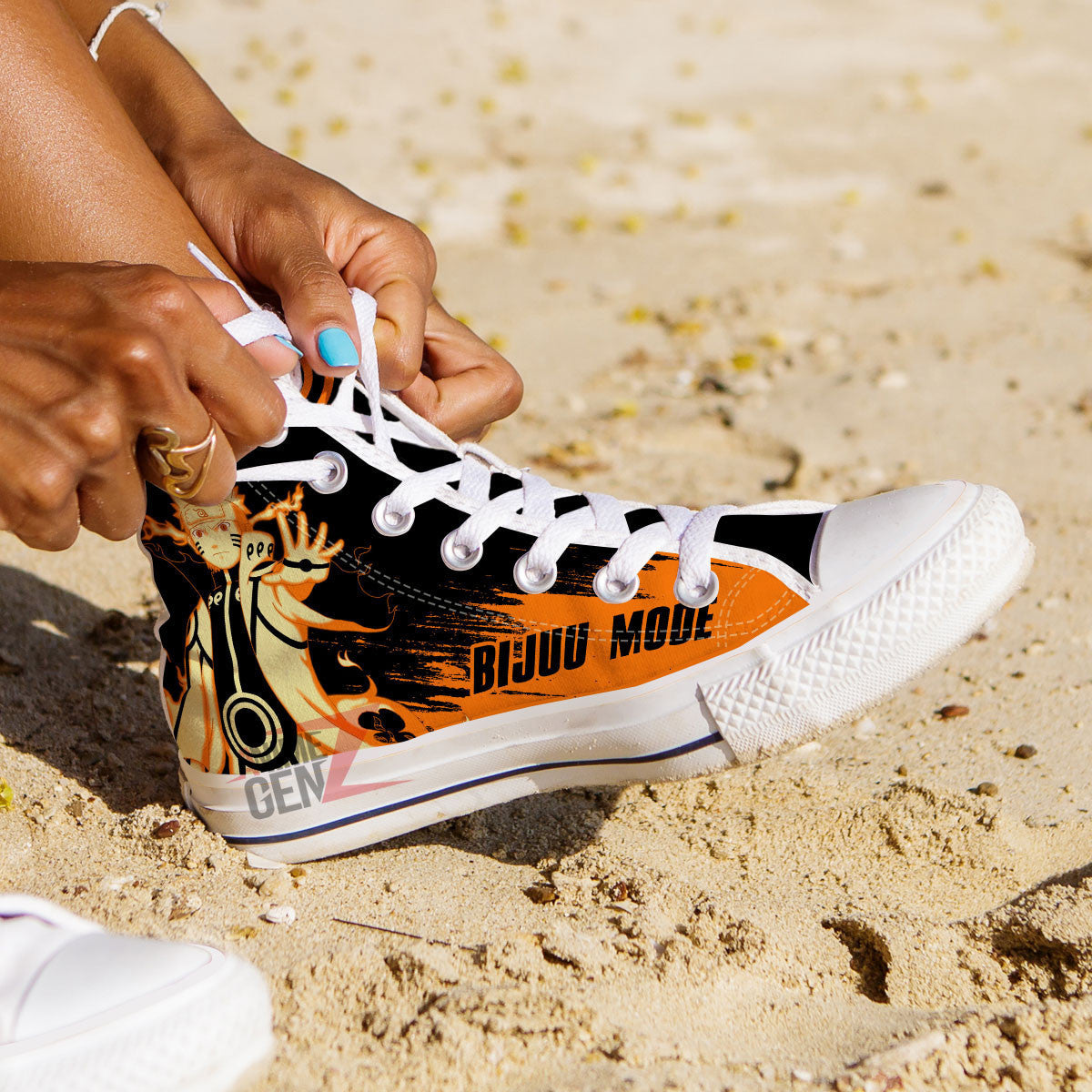 Naruto Bijuu Mode High Top Shoes Custom Anime Sneakers