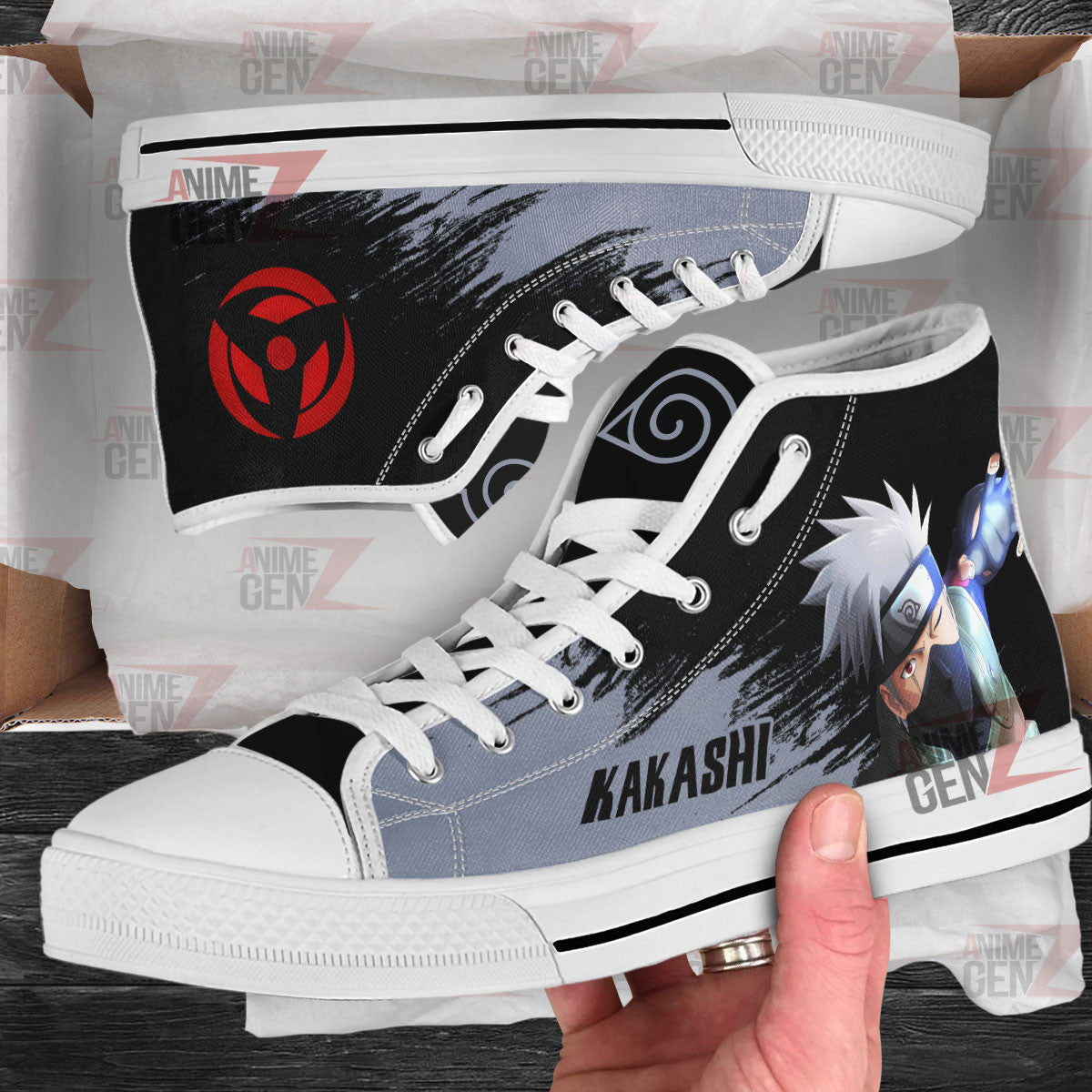 Naruto Hatake Kakashi High Top Shoes Custom Anime Shoes