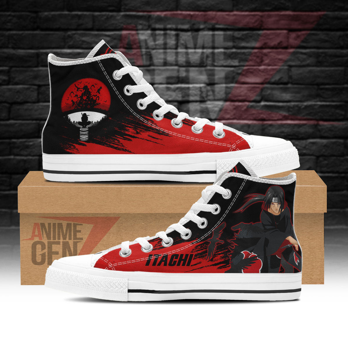 Naruto Itachi Aktasuki Clan High Top Shoes Custom Anime Sneakers