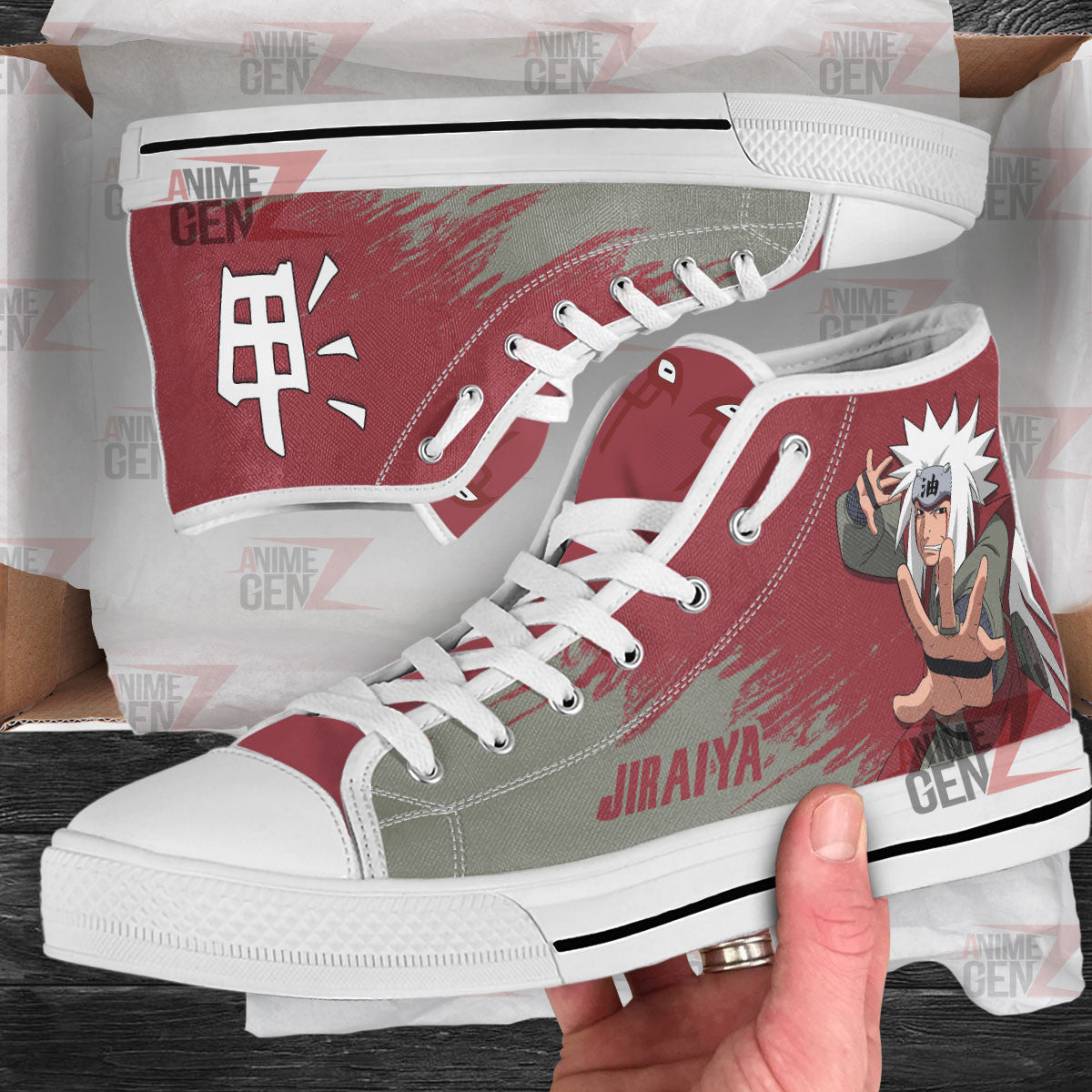 Naruto Jiraiya High Top Shoes Custom Anime Shoes
