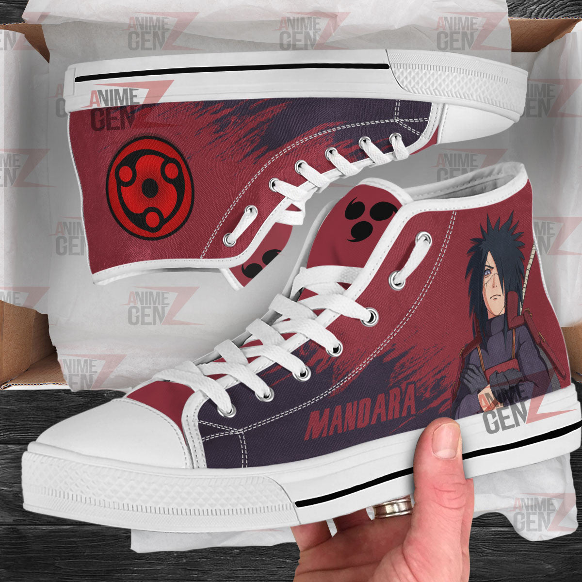 Naruto Madara High Top Shoes Custom Anime Shoes