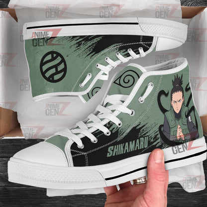 Naruto Nara Shikamaru High Top Shoes Custom Anime Shoes