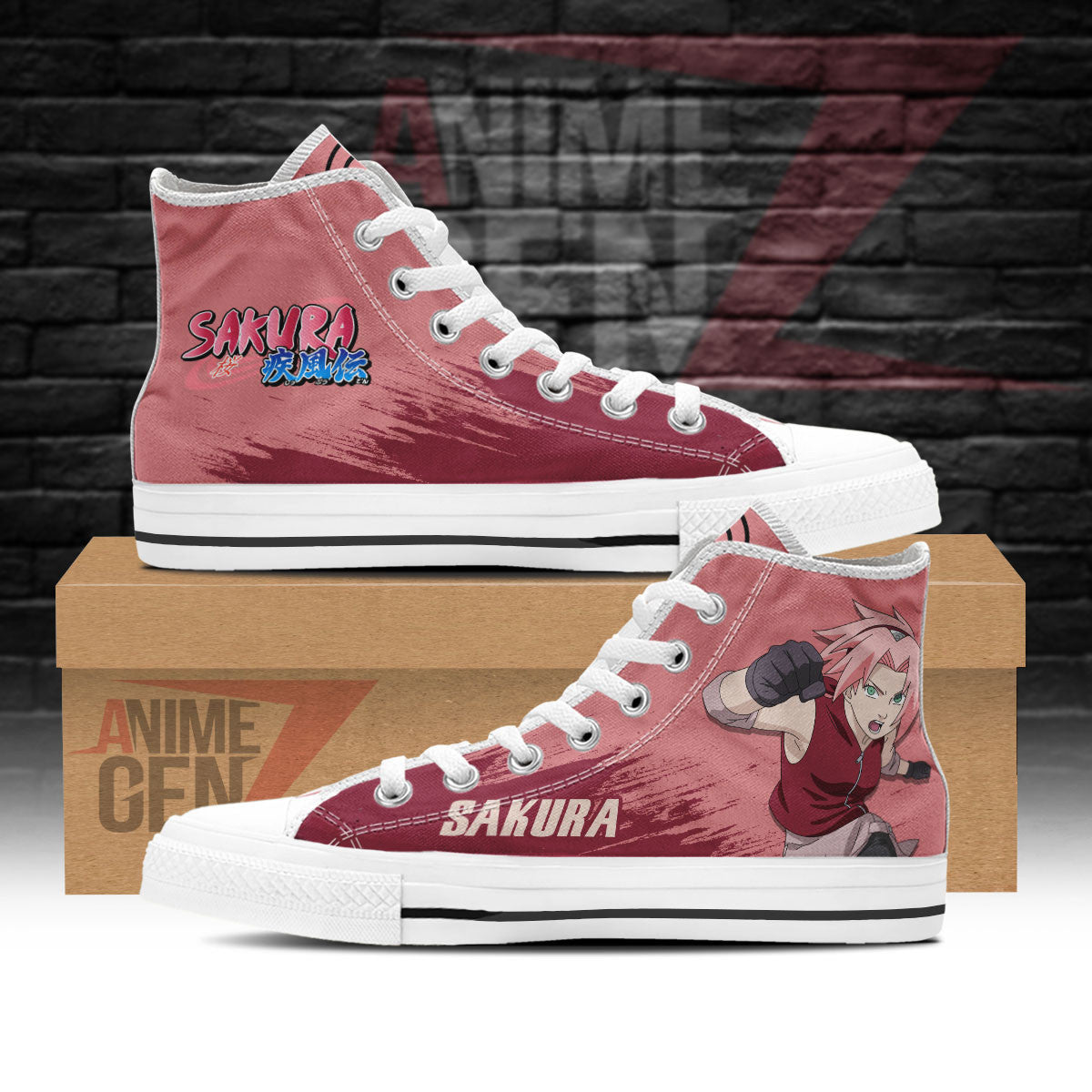 Naruto Sakura Haruno High Top Shoes Custom Anime Shoes