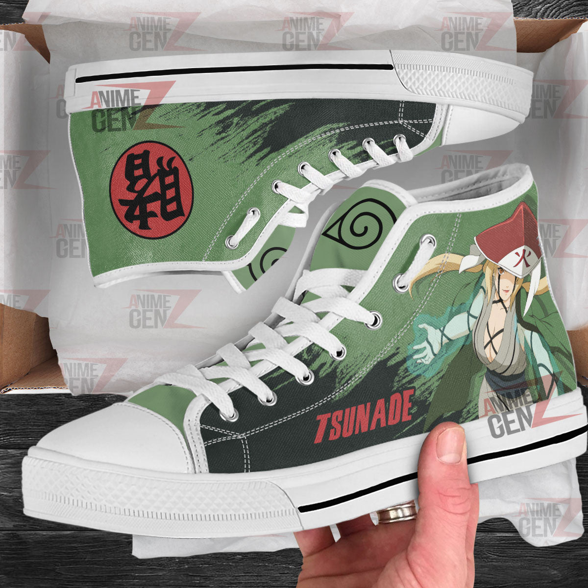 Naruto Tsunade High Top Shoes Custom Anime Shoes