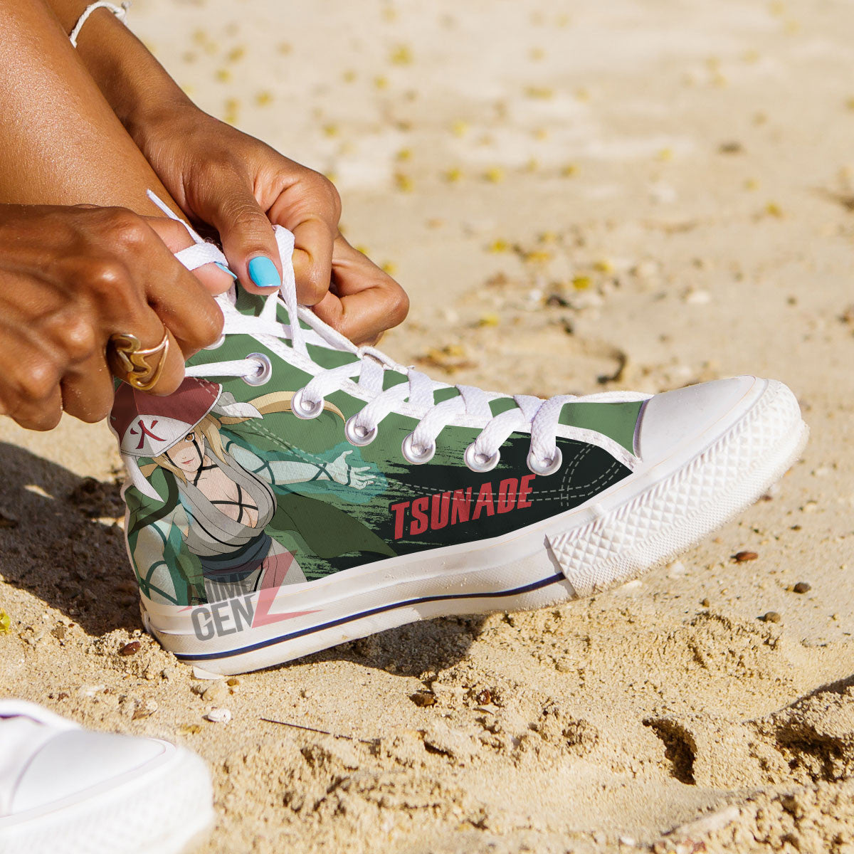Naruto Tsunade High Top Shoes Custom Anime Shoes
