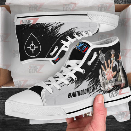 One Piece Bartholomew Kuma High Top Shoes Custom Anime Sneakers