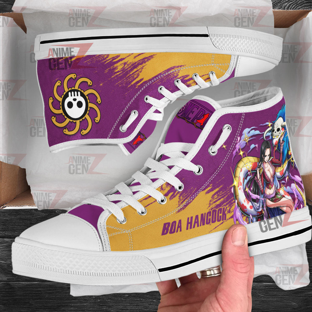 One Piece Boa Hancock High Top Shoes Custom Anime Sneakers