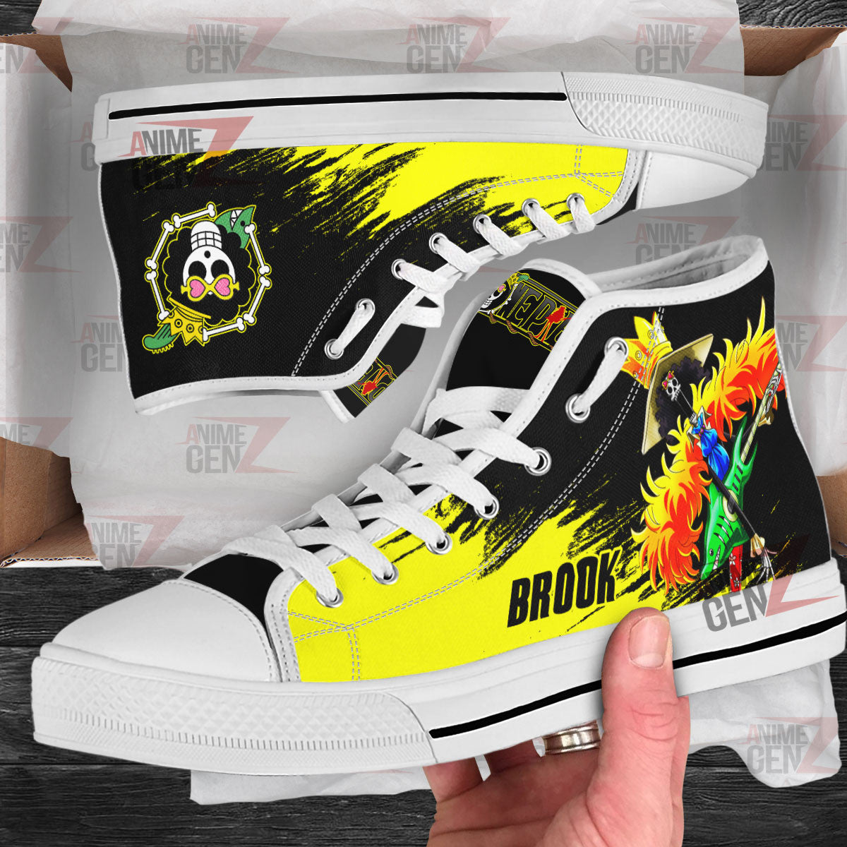 One Piece Brook High Top Shoes Custom Anime Sneakers