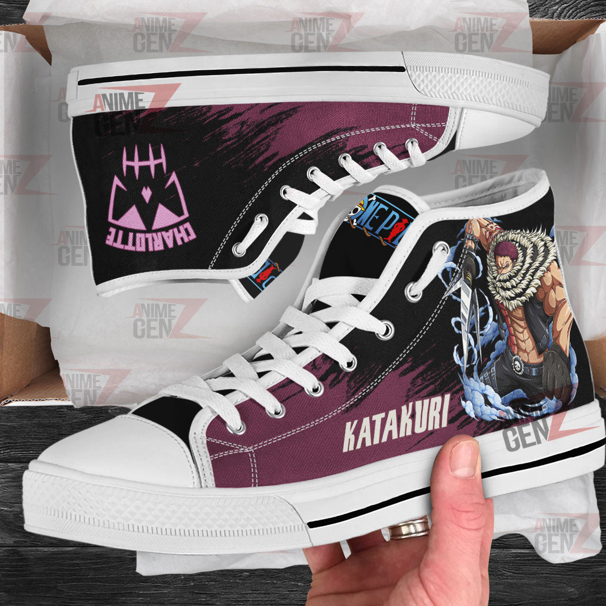 One Piece Charlotte Katakuri High Top Shoes Custom Anime Sneakers