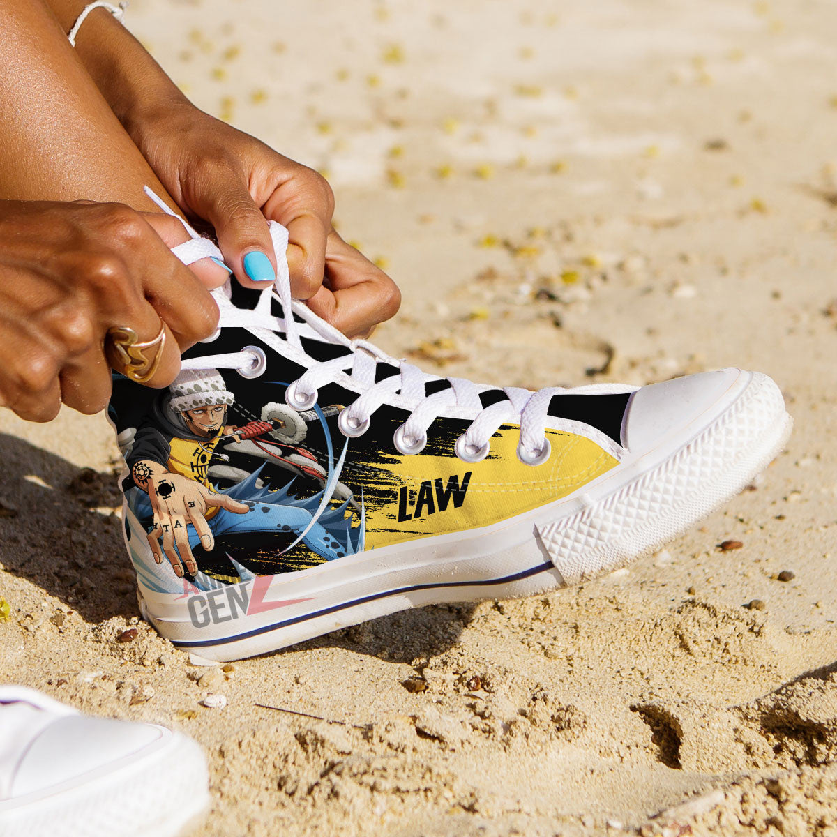 One Piece D Water Law High Top Shoes Custom Anime Sneakers