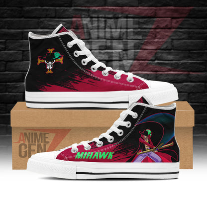 One Piece Dracule Mihawk High Top Shoes Custom Anime Sneakers