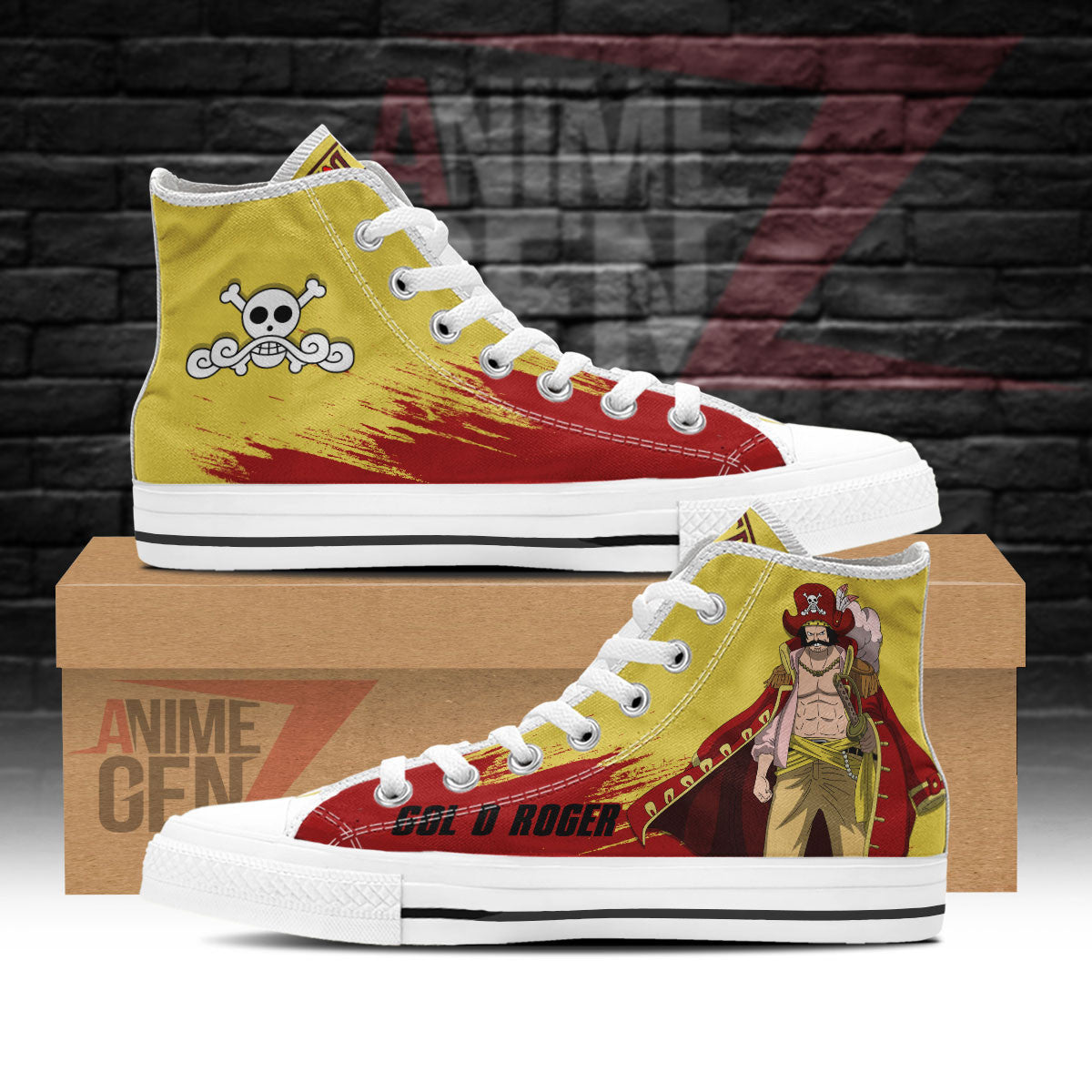 One Piece Gol D Roger High Top Shoes Custom Anime Sneakers