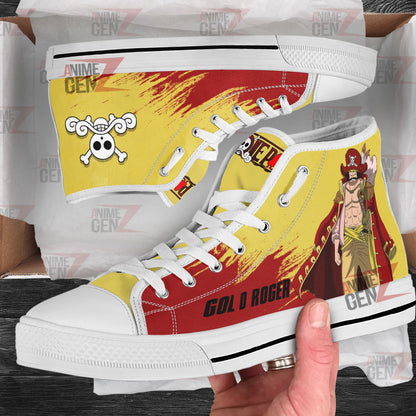 One Piece Gol D Roger High Top Shoes Custom Anime Sneakers