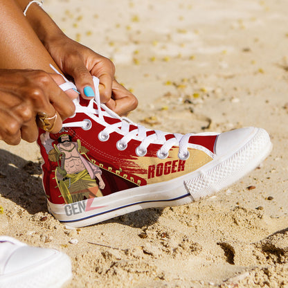 One Piece Gol D Roger High Top Shoes Custom Anime Sneakers